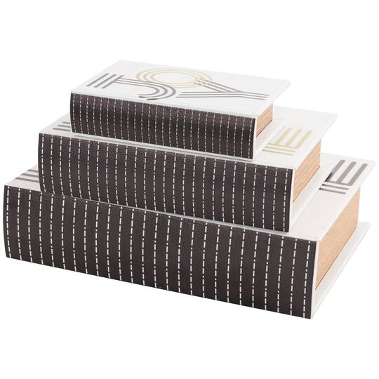 White Home, Love, Joy Book Storage Box Set